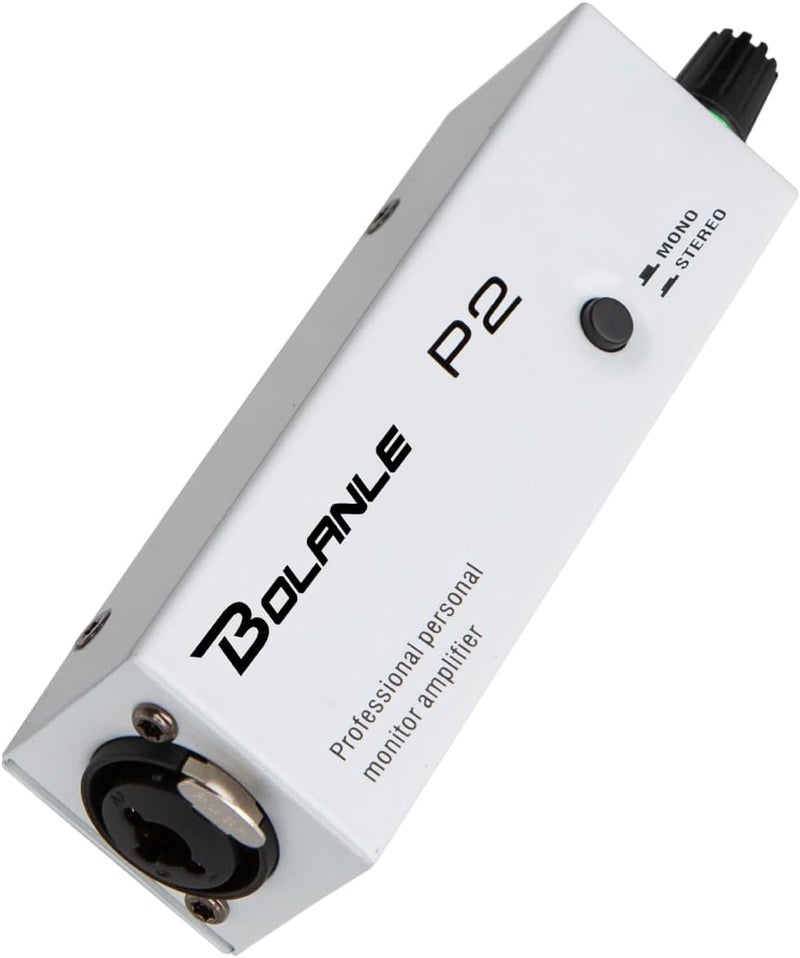 Bolanle P2 Portable in Ear Monitor Amplifier, Headphone Amp with XLR and TRS Input 3.5mm Output, Headphone Amplifier with Stereo/Mono Switch for Keyboardists, Drummers, Guitar (Single Channel) - Image 1